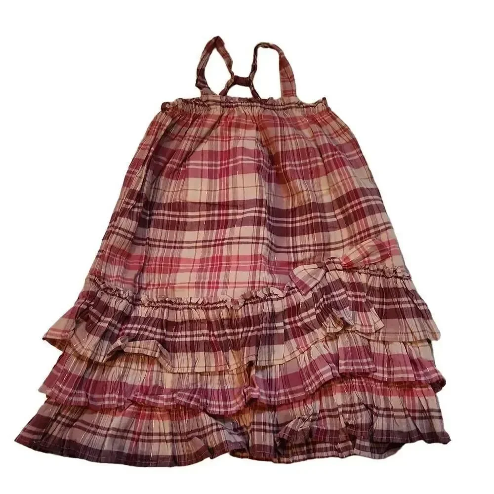 Baby Gap Toddler Girls Purple Plaid Ruffle Sundress - Size 2 Years